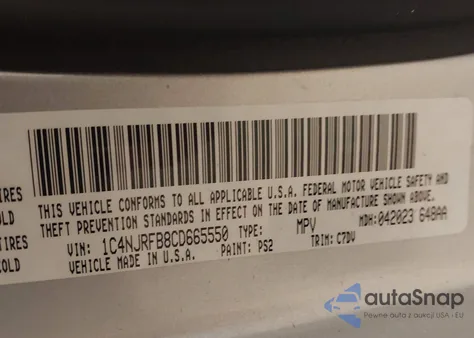 2012 Jeep Patriot Latitude z USA, uszkodzony, nr VIN 1C4NJRFB8CD665550